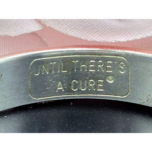 Small Child Sterling Silver Italy "Until There's A Cure" Cancer Bracelet 17.69G - Picture 9 of 11
